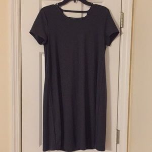 Charcoal gray T-shirt dress with lace up back M